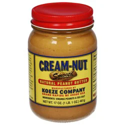 Cream-Nut Smooth Natural Peanut Butter 17 oz