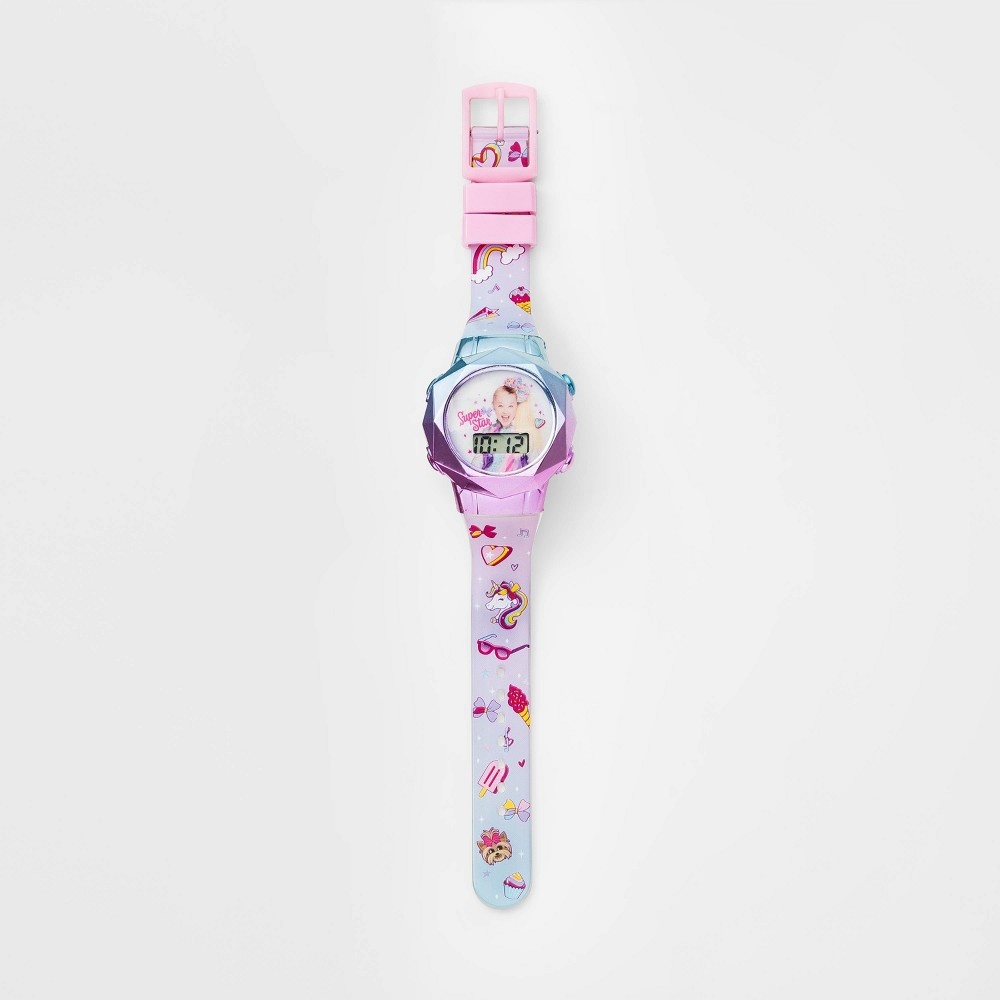 Accutime Girl's Jojo Siwa Multi Color Silicone Strap Watch 35mm Set - Macy's