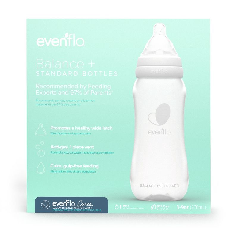 slide 2 of 9, Evenflo 3k Balance Standard-Neck Anti-Colic Baby Bottles - 9oz, 9 oz