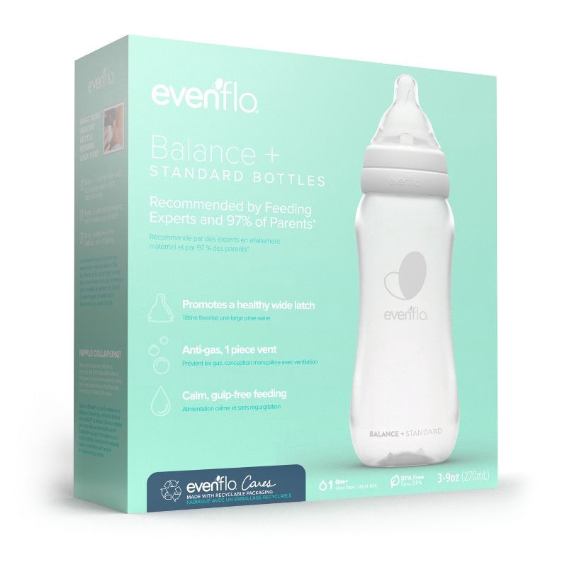 slide 8 of 9, Evenflo 3k Balance Standard-Neck Anti-Colic Baby Bottles - 9oz, 9 oz