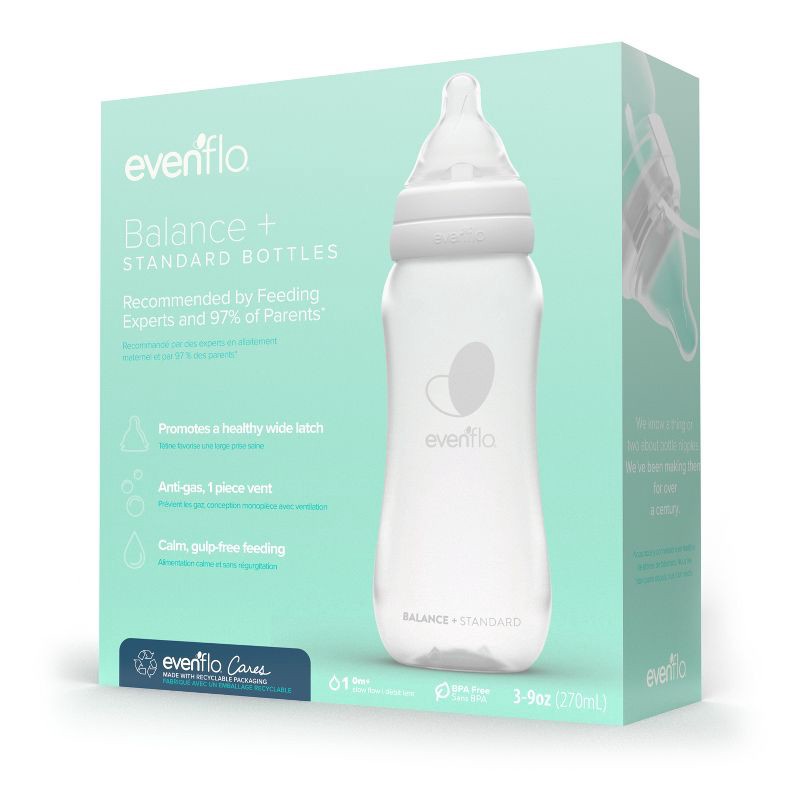 slide 9 of 9, Evenflo 3k Balance Standard-Neck Anti-Colic Baby Bottles - 9oz, 9 oz