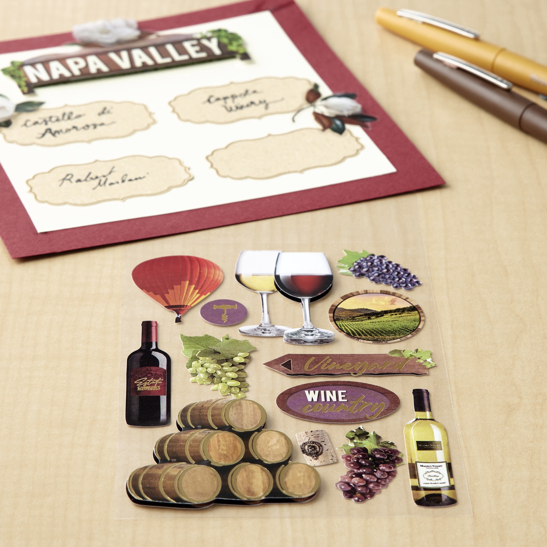 slide 4 of 4, Napa Valley Dimensional Stickers By Recollections, 3.875 in x 6.875 in