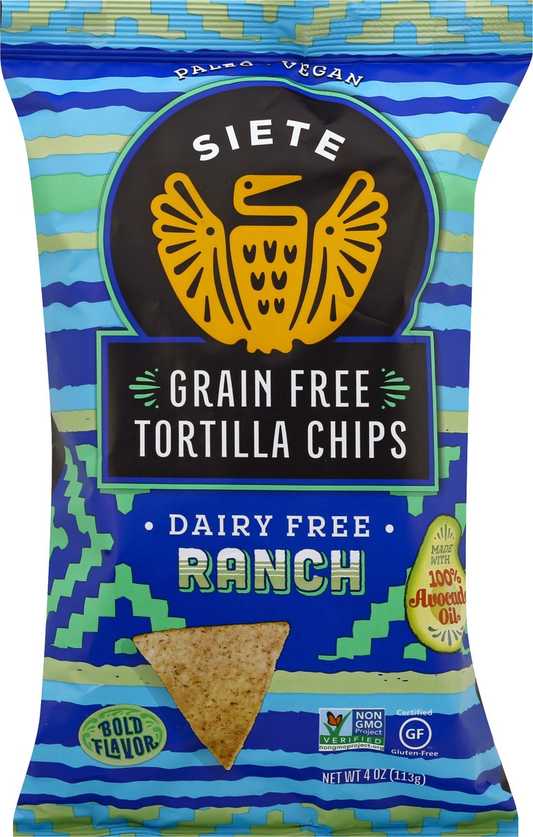 slide 7 of 9, Siete Grain Free Ranch Tortilla Chips 4 oz, 4 oz