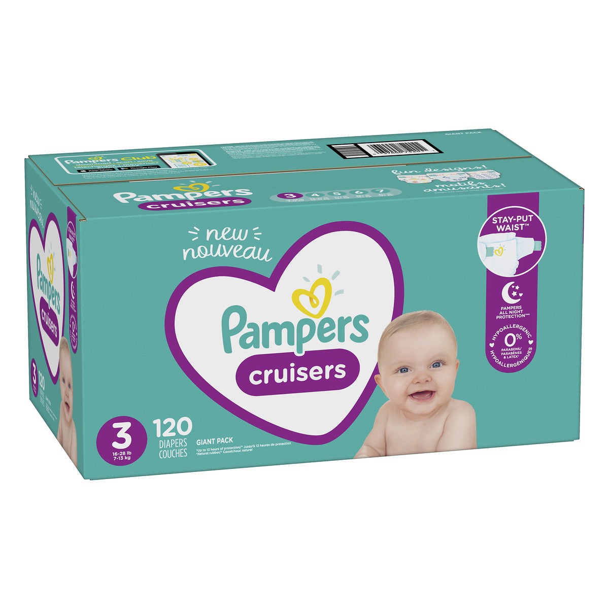 slide 3 of 6, Pampers 3 (16-28 lb) Giant Pack Diapers 120 ea, 120 ct