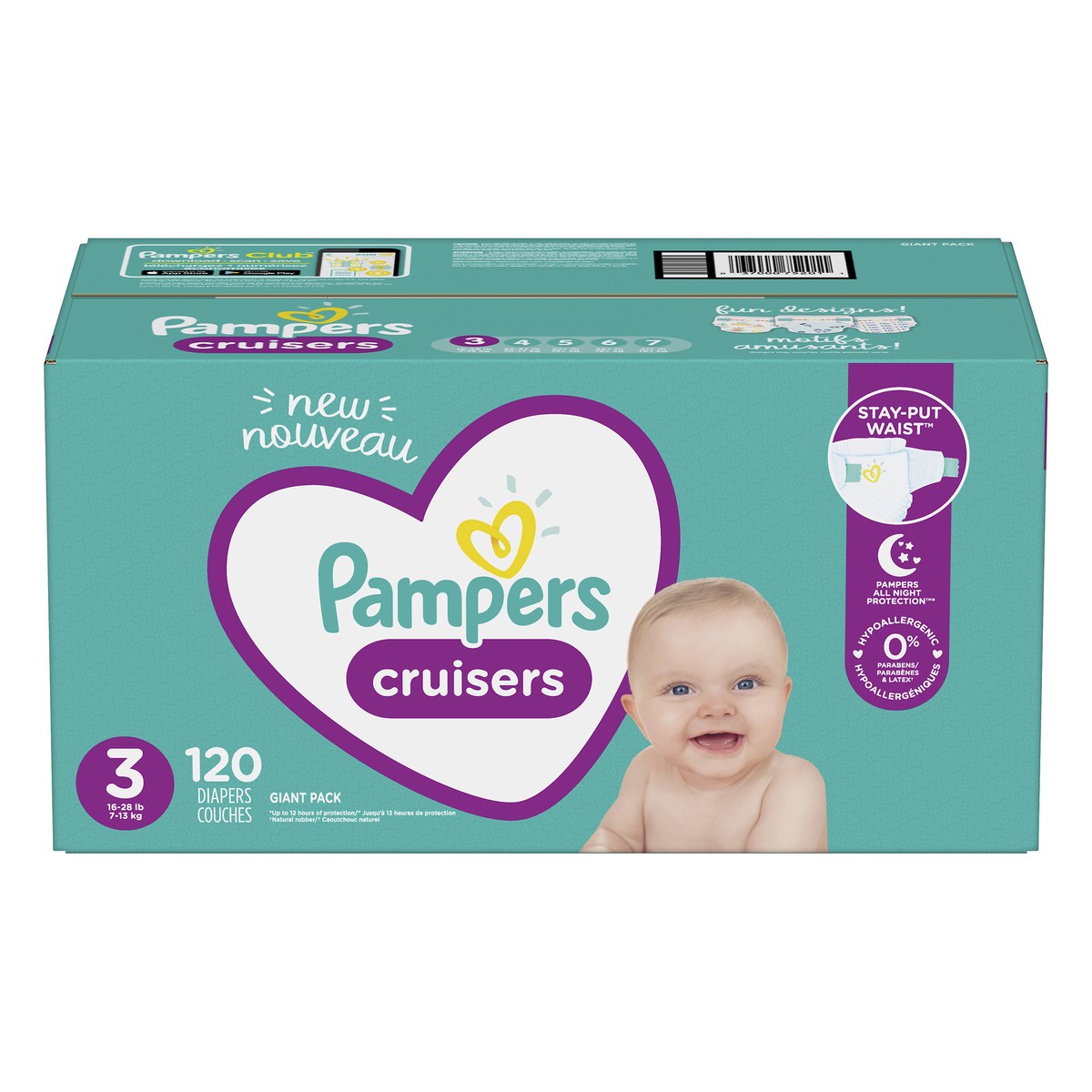 slide 1 of 6, Pampers 3 (16-28 lb) Giant Pack Diapers 120 ea, 120 ct