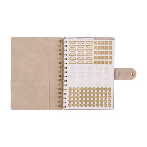 slide 10 of 10, 2026 Citrine Monthly/Weekly Small Customizable Twin Loop Planner, 5-3/4"" x 8"", Mocha, January To December, PZ0027S017, 1 ct