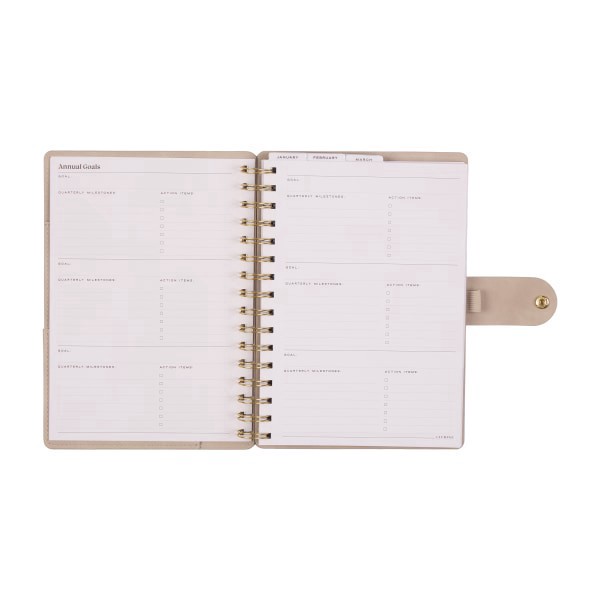 slide 2 of 10, 2026 Citrine Monthly/Weekly Small Customizable Twin Loop Planner, 5-3/4"" x 8"", Mocha, January To December, PZ0027S017, 1 ct