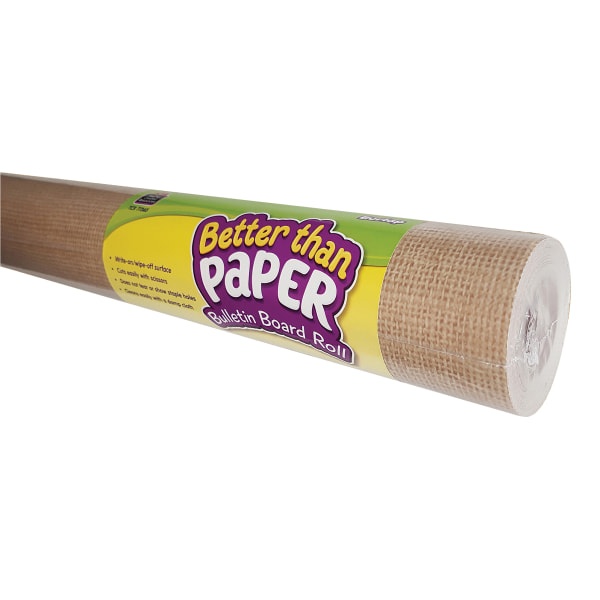 slide 1 of 2, Teacher Created Resources Better Than Paper Bulletin Board Roll, 48'' X 12', Burlap, 48 in