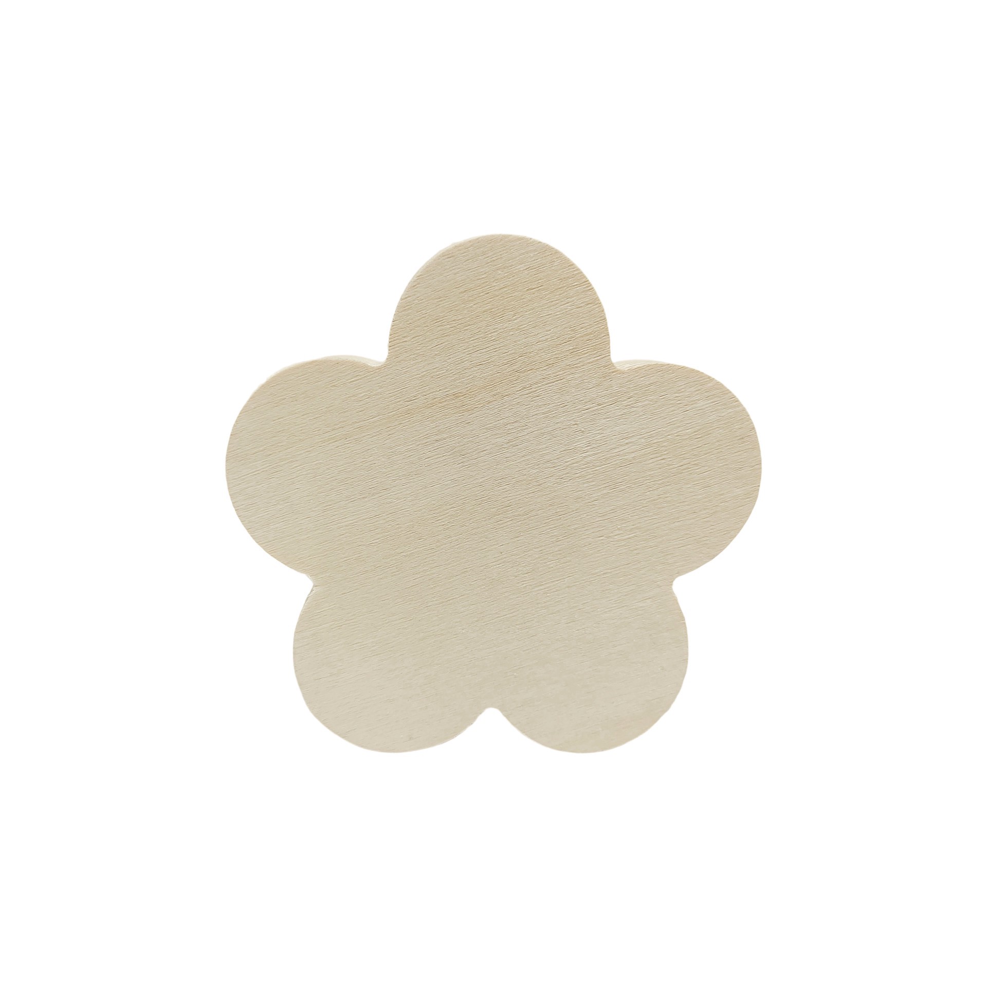 slide 2 of 2, 3.5" Unfinished Wood Flower Shape By Make Market, 3.5 in x 0.55 in x 3.43 in