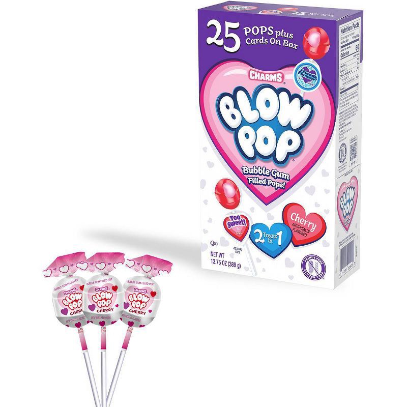 slide 2 of 4, Blow Pops Valentine's Day Classroom Exchange Bubble Gum Pops - 13.75oz/25ct, 13.75 oz, 25 ct