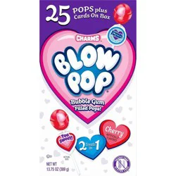 Blow Pops Valentine's Day Classroom Exchange Bubble Gum Pops Candy - 13.75oz/25ct