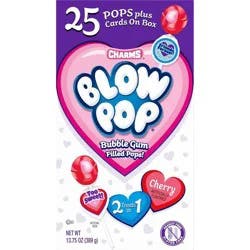 Blow Pops Valentine's Day Classroom Exchange Bubble Gum Pops Candy - 13.75oz/25ct
