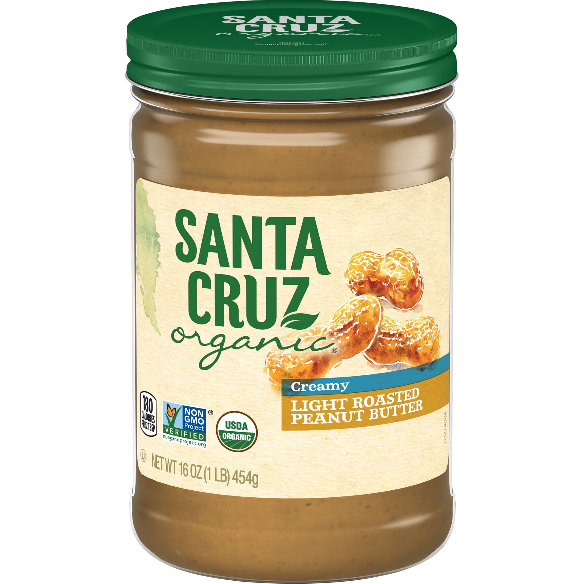 slide 1 of 6, Santa Cruz Organic Peanut Butter, Light Roasted, Creamy, 16 Ounces, 16 oz