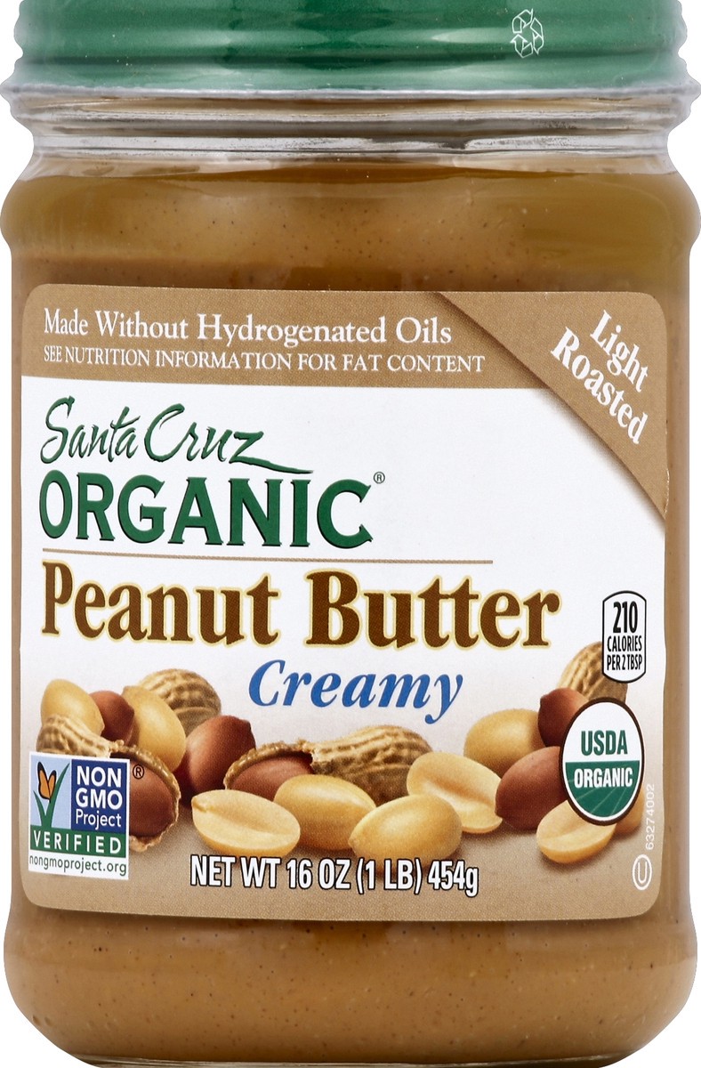 slide 4 of 6, Santa Cruz Organic Peanut Butter, Light Roasted, Creamy, 16 Ounces, 16 oz