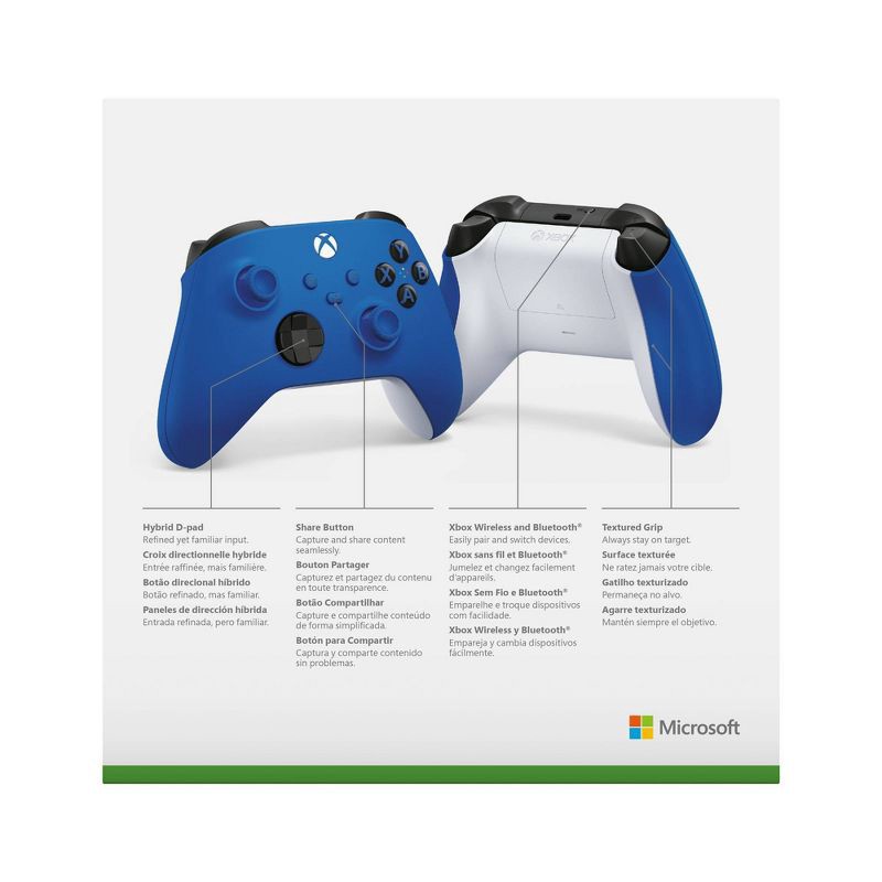 slide 5 of 5, Microsoft Xbox Series X|S Wireless Controller - Shock Blue, 1 ct