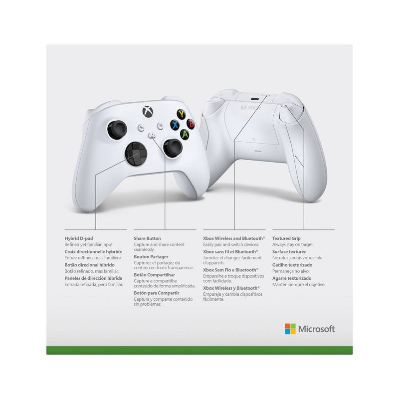 slide 5 of 5, Microsoft Xbox Series X|S Wireless Controller - Robot White, 1 ct