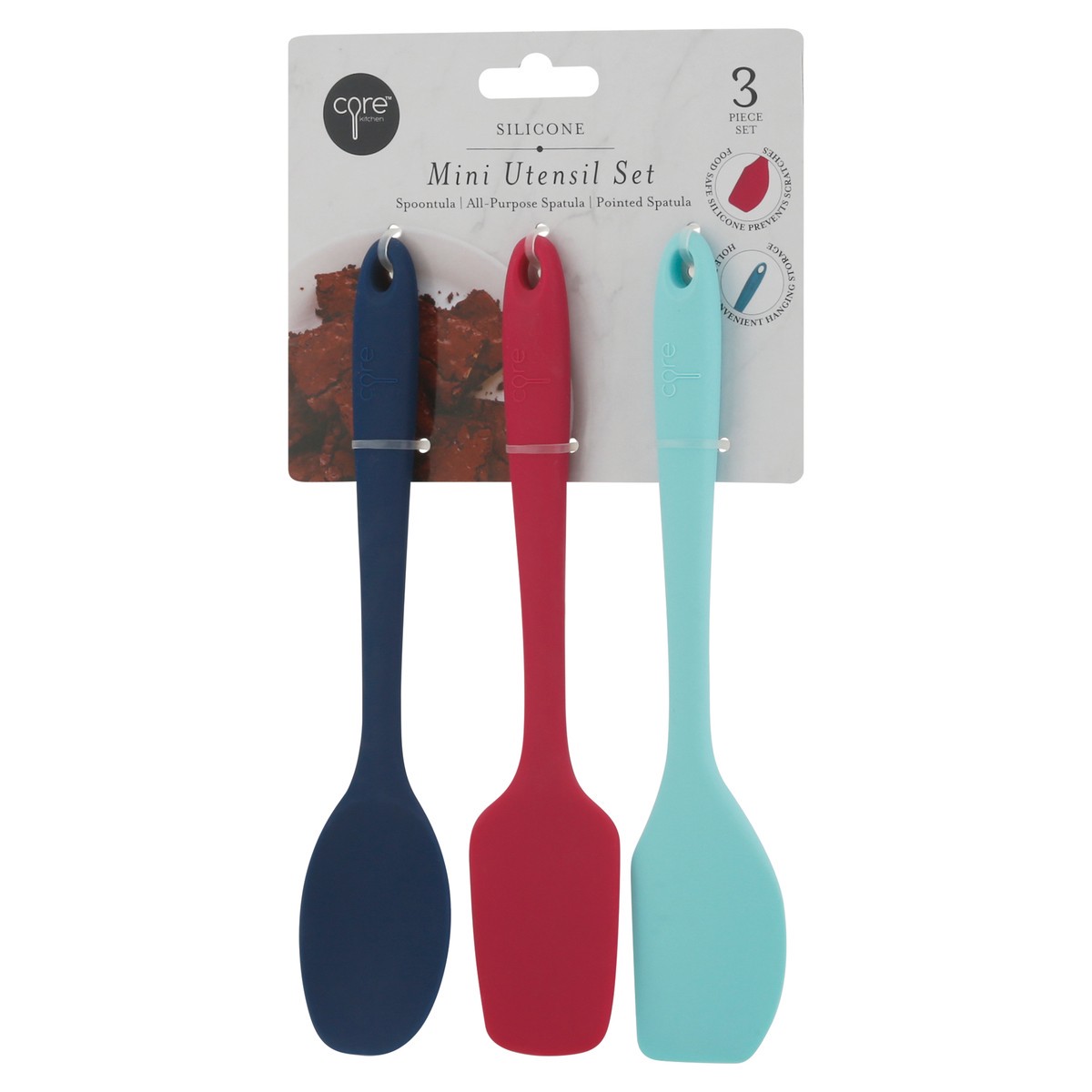 slide 8 of 9, Core Kitchen Silicone Mini Utensil Set 3 ea, 3 ct