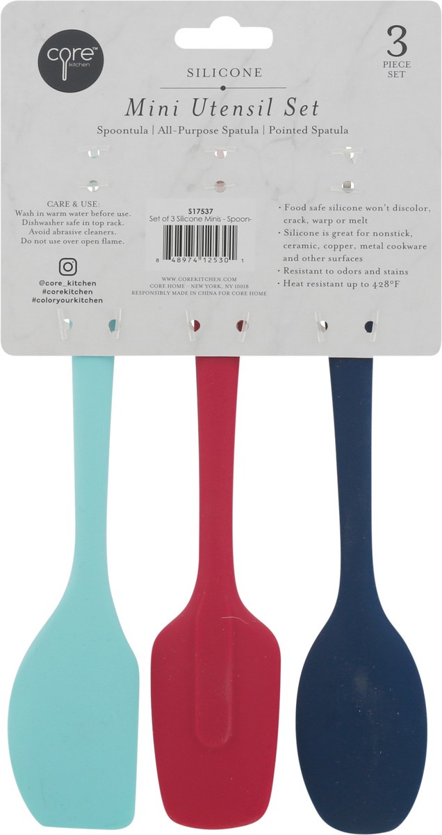 slide 5 of 9, Core Kitchen Silicone Mini Utensil Set 3 ea, 3 ct