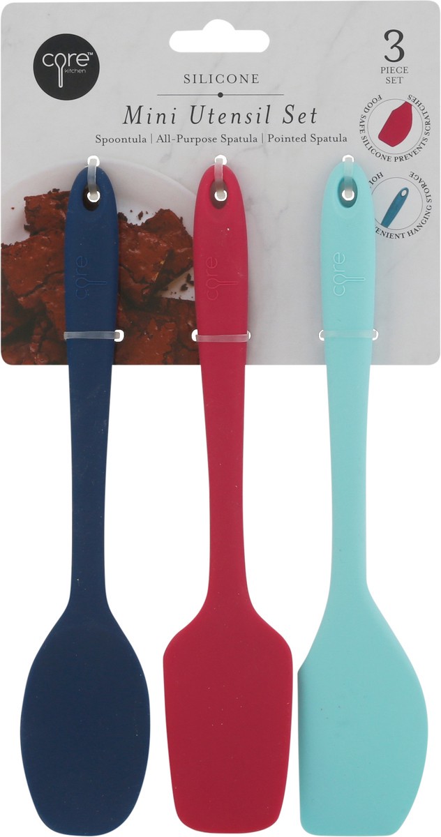 slide 9 of 9, Core Kitchen Silicone Mini Utensil Set 3 ea, 3 ct