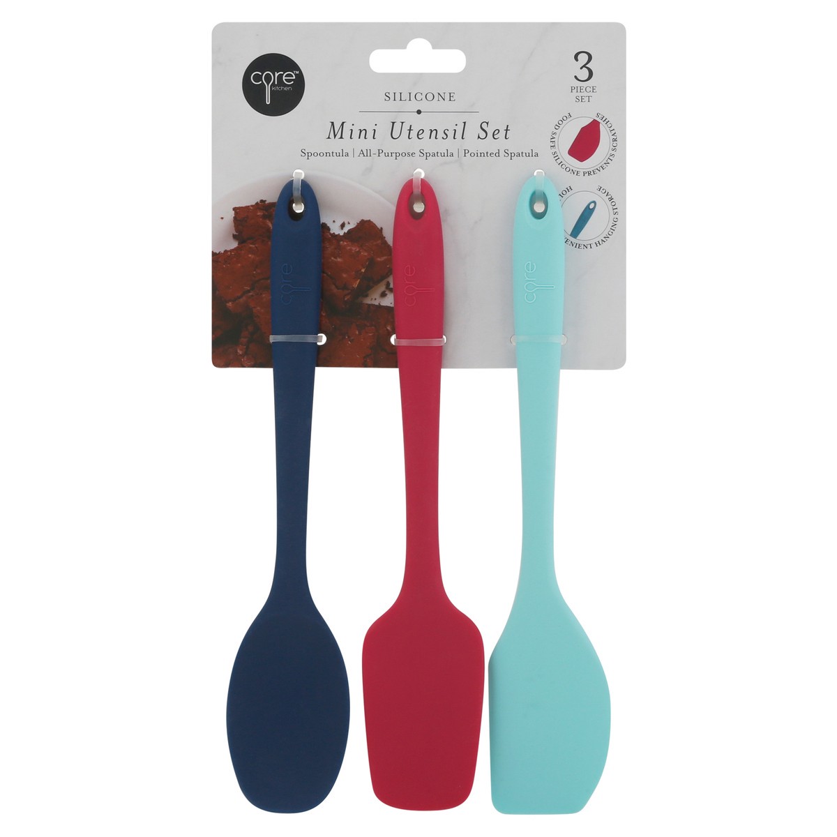 slide 1 of 9, Core Kitchen Silicone Mini Utensil Set 3 ea, 3 ct