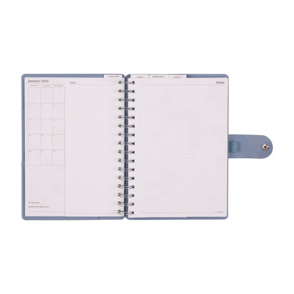 slide 7 of 10, 2026 Citrine Monthly/Weekly Small Customizable Twin Loop Planner, 5-3/4"" x 8"", Indigo, January To December, PZ0027S016, 1 ct