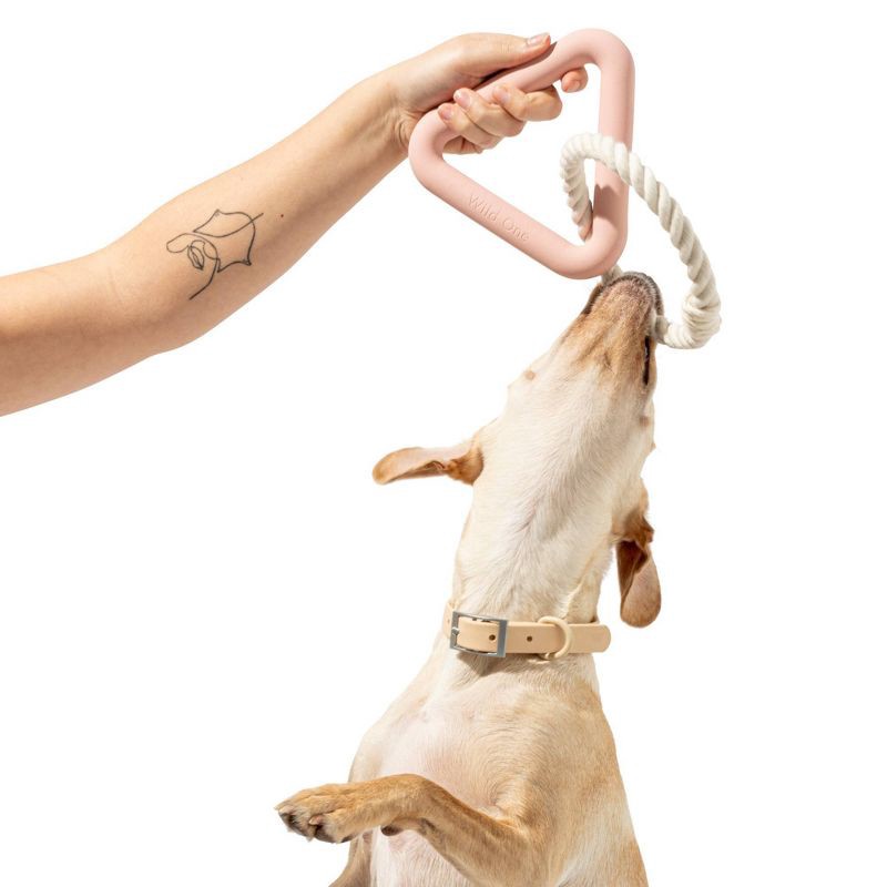 slide 4 of 4, Wild One Triangle Tug Engaging Dog Toy - Pink, 1 ct