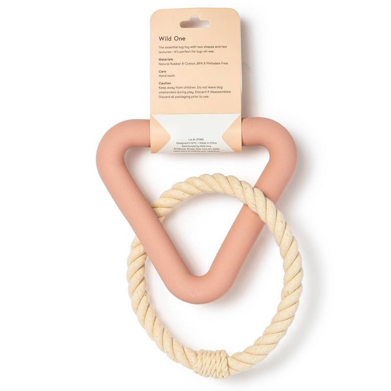 slide 2 of 4, Wild One Triangle Tug Engaging Dog Toy - Pink, 1 ct