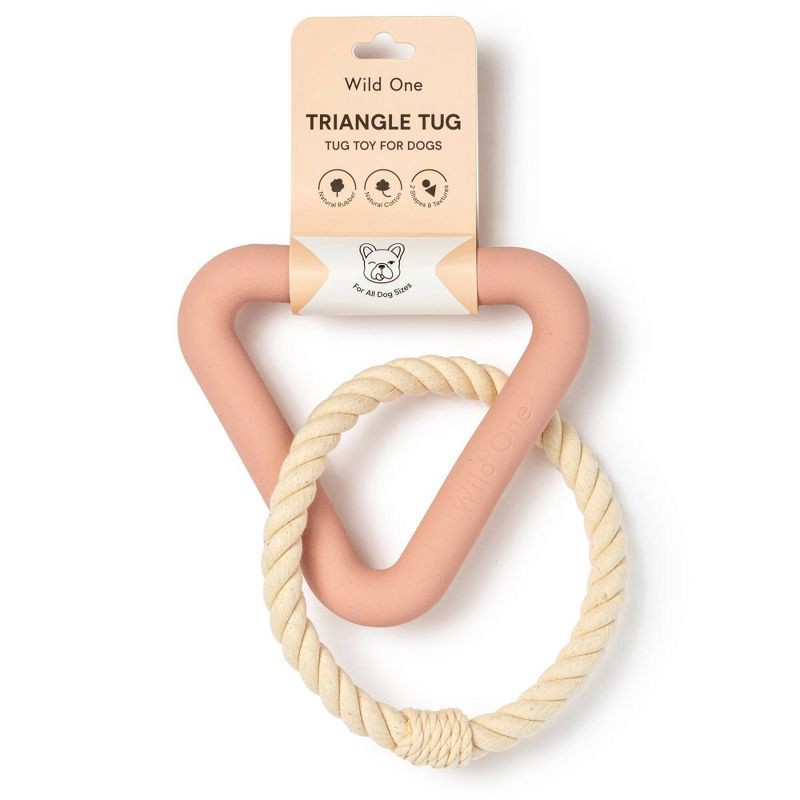 slide 3 of 4, Wild One Triangle Tug Engaging Dog Toy - Pink, 1 ct