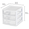 slide 6 of 9, Sterilite Small White 3 Drawer Storage Unit, 8.5 in x 7.25 in x 6.9 in