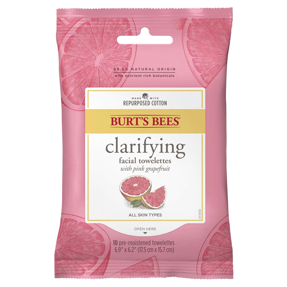 slide 1 of 2, Burt's Bees Pink Grapefruit Facial Cleansing Towelettes, 10 ct