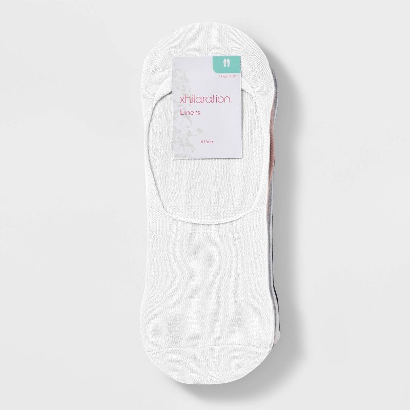 slide 2 of 3, Women's Pastel 8pk Liner Socks - Xhilaration™ Assorted Colors 4-10, 8 ct