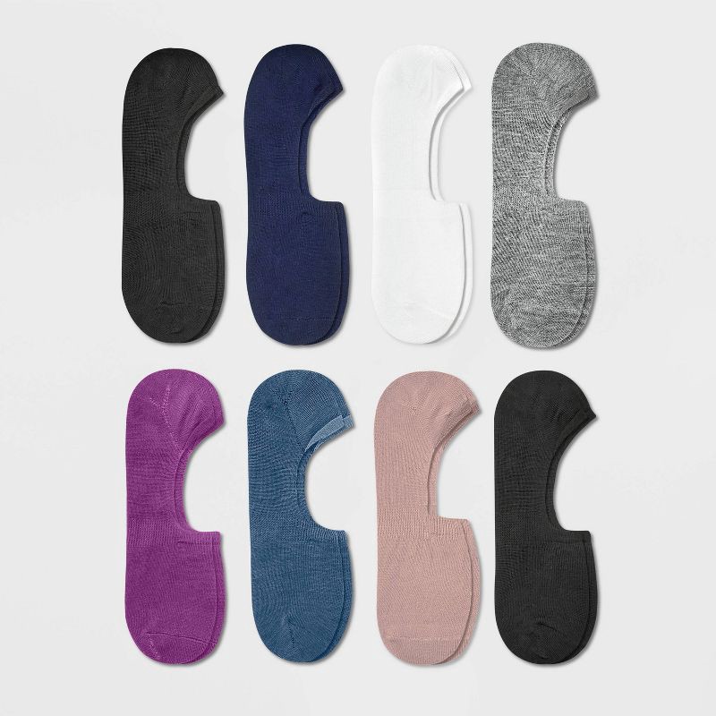 slide 3 of 3, Women's Jewel 8pk Liner Socks - Xhilaration™ Assorted Colors 4-10, 8 ct