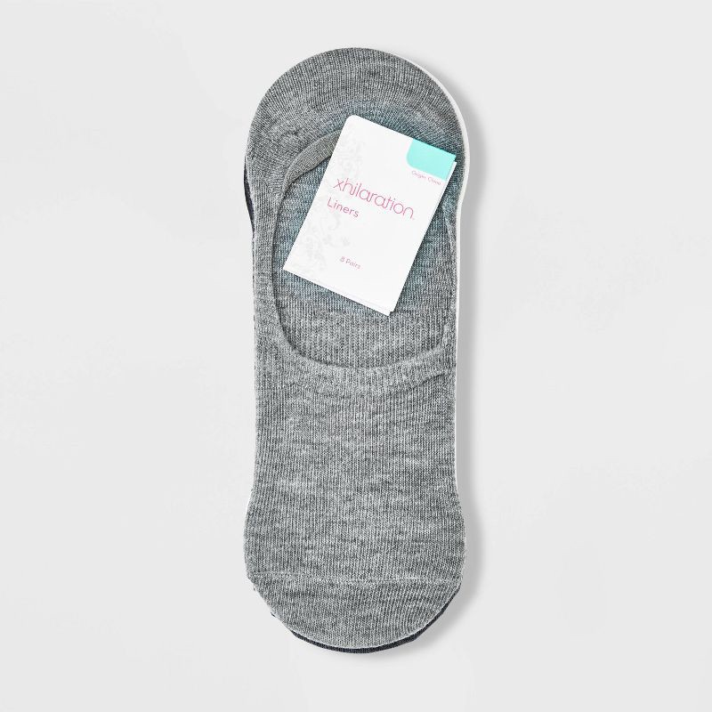 slide 2 of 3, Women's Jewel 8pk Liner Socks - Xhilaration™ Assorted Colors 4-10, 8 ct