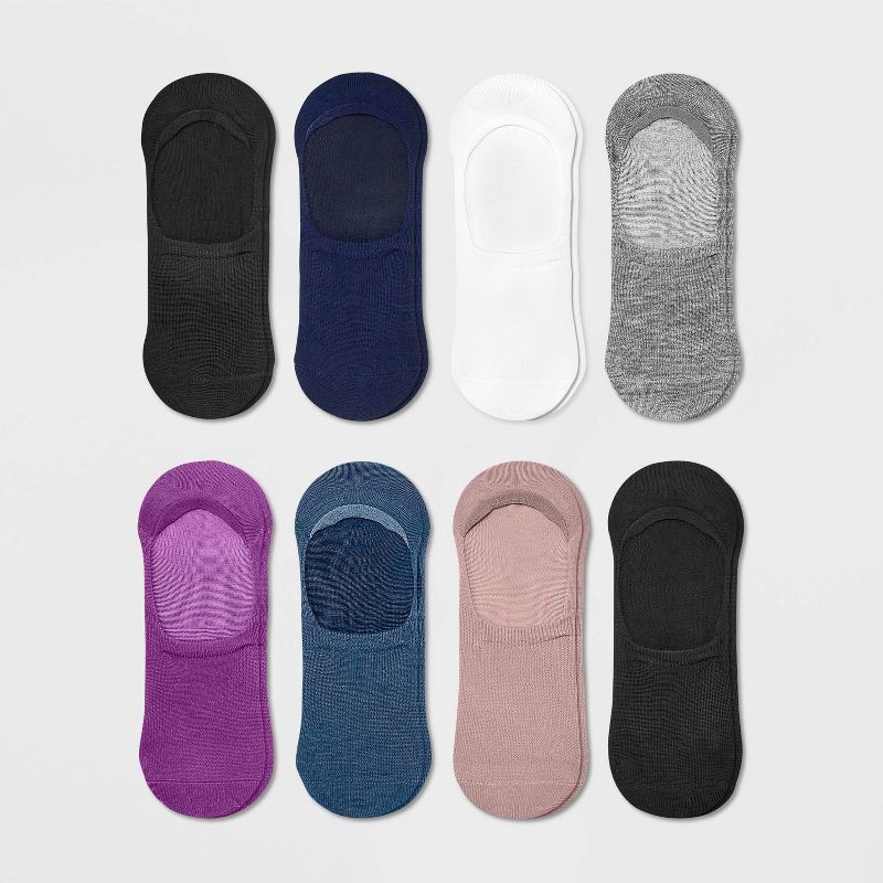 slide 1 of 3, Women's Jewel 8pk Liner Socks - Xhilaration™ Assorted Colors 4-10, 8 ct