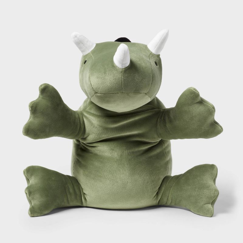 slide 4 of 6, Dinosaur Weighted Plush Kids' Throw Pillow Green - Pillowfort™, 1 ct