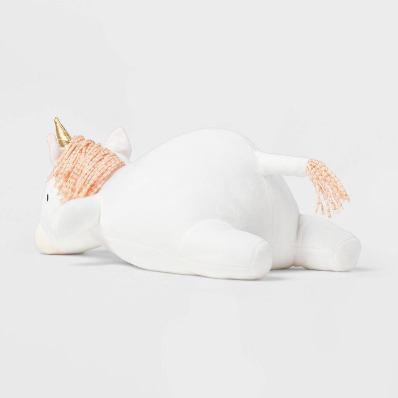 slide 3 of 5, Unicorn Weighted Plush Kids' Throw Pillow - Pillowfort™, 1 ct