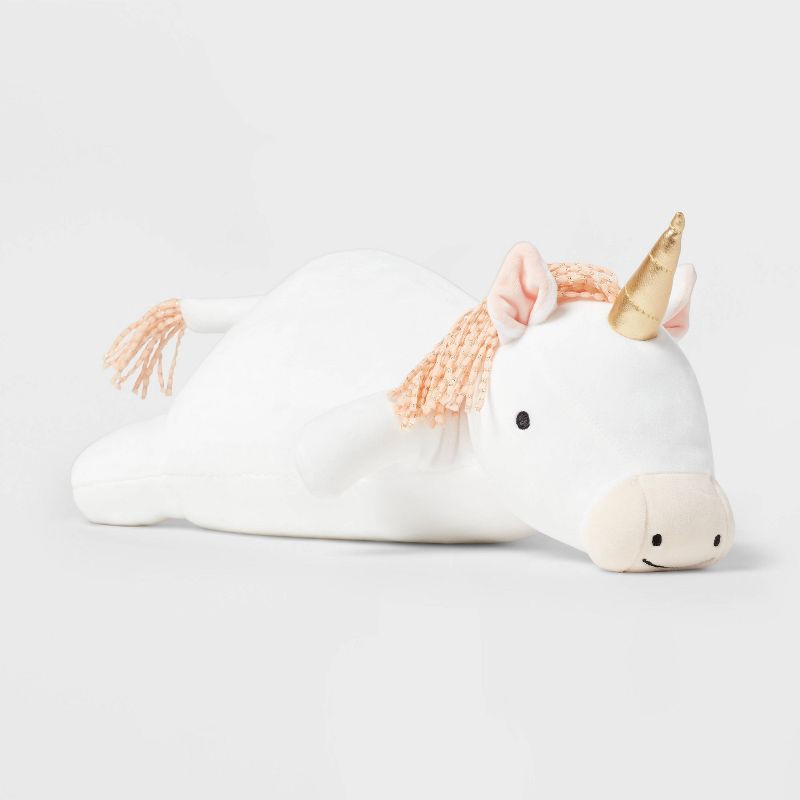 slide 1 of 5, Unicorn Weighted Plush Kids' Throw Pillow - Pillowfort™, 1 ct