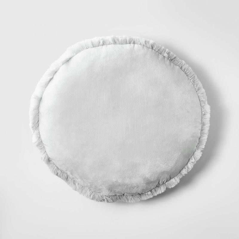 slide 4 of 6, Faux Fur Floor Kids' Pillow Gray - Pillowfort™, 1 ct