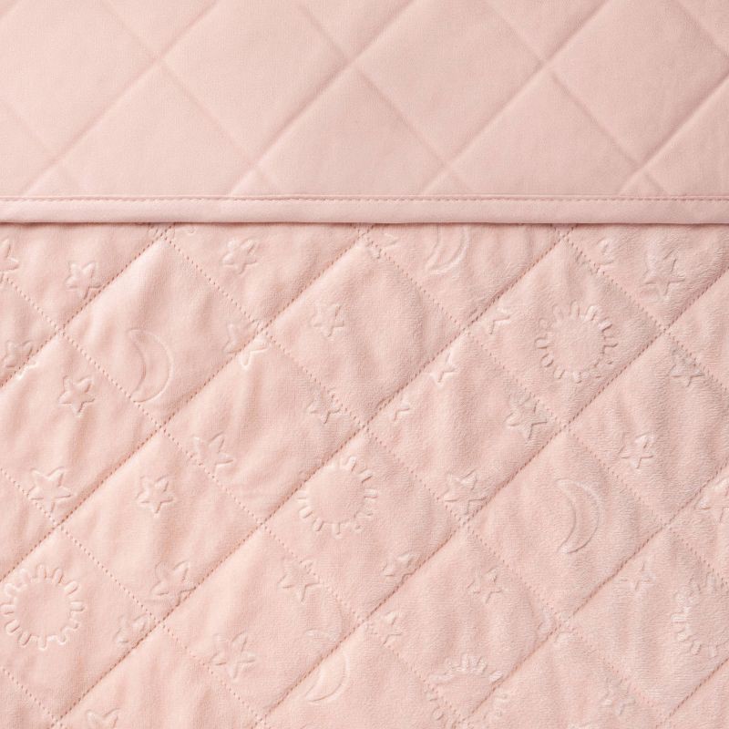 slide 3 of 4, Waterproof Sleep Anywhere Kids' Pad Pink - Pillowfort™: Quilted Velvet Mattress Pad, OEKO-TEX Certified, 54"x30", 1 ct