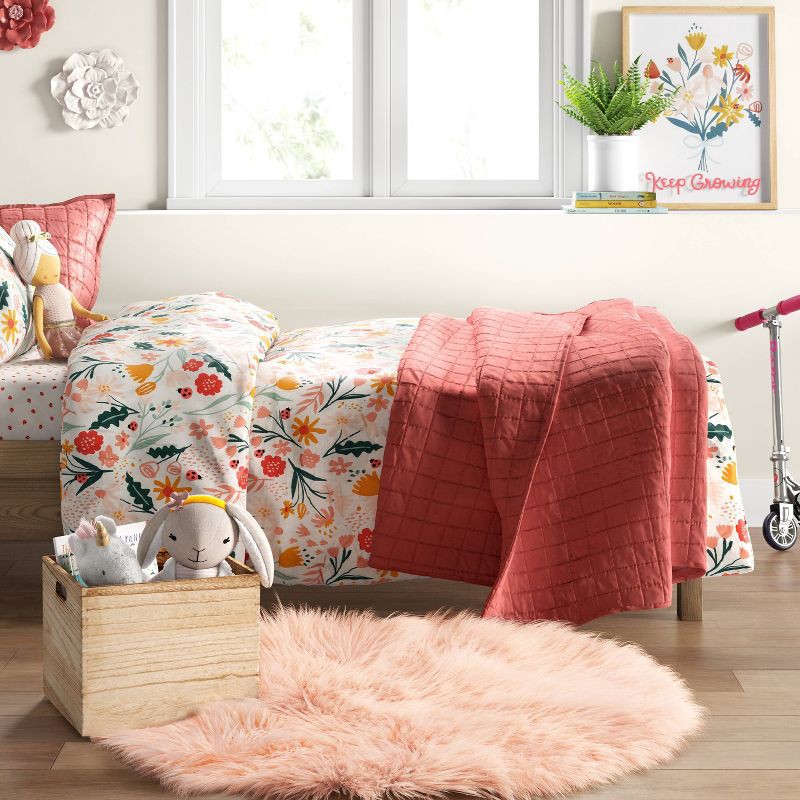 slide 2 of 4, 3' Faux Fur Round Kids' Rug Pink - Pillowfort™, 1 ct