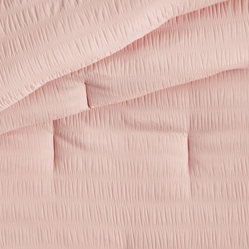 slide 4 of 4, Twin Seersucker Kids' Comforter Set Pink - Pillowfort™, 1 ct