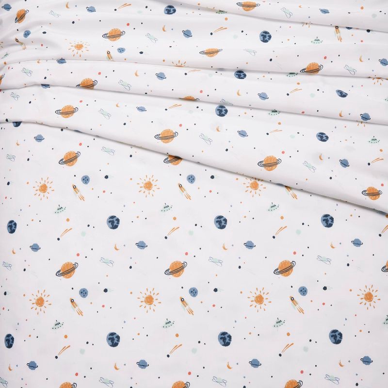 slide 3 of 3, Full Space Microfiber Kids' Sheet Set - Pillowfort™: Boys Bedding, Full Size, Outer Space Theme, 4-Piece Set, 1 ct