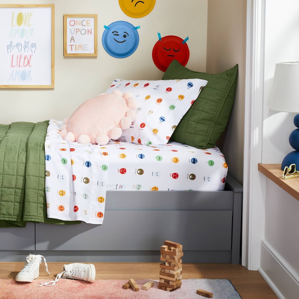 Twin Emoticons Microfiber Sheet Set Pillowfort 1 ct Shipt