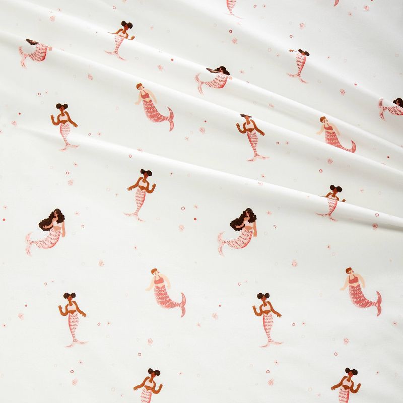 slide 4 of 4, Twin Mermaid Cotton Kids' Sheet Set - Pillowfort™, 1 ct