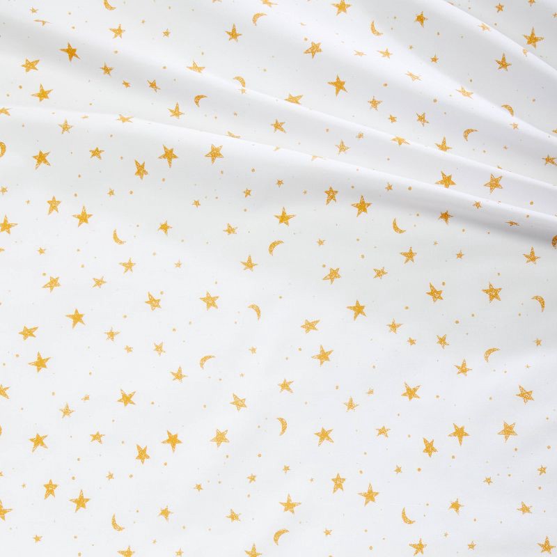 slide 4 of 4, Twin Stars Cotton Kids' Sheet Set Yellow/White - Pillowfort™, 1 ct