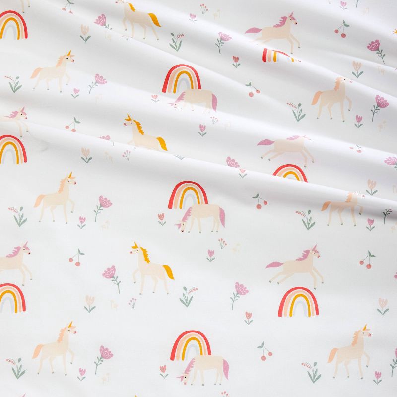 slide 4 of 4, Twin Unicorn Cotton Kids' Sheet Set - Pillowfort™, 1 ct