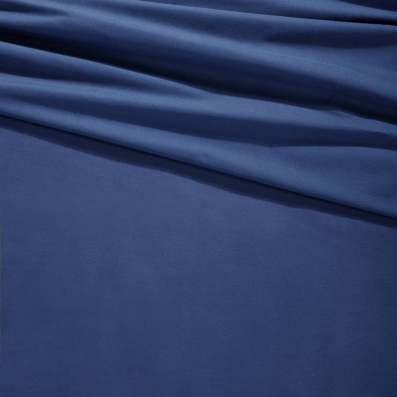 slide 4 of 4, Full Solid Cotton Kids' Sheet Set Navy - Pillowfort™: 4-Piece Full Size, 220 Thread Count, OEKO-TEX Certified, 1 ct