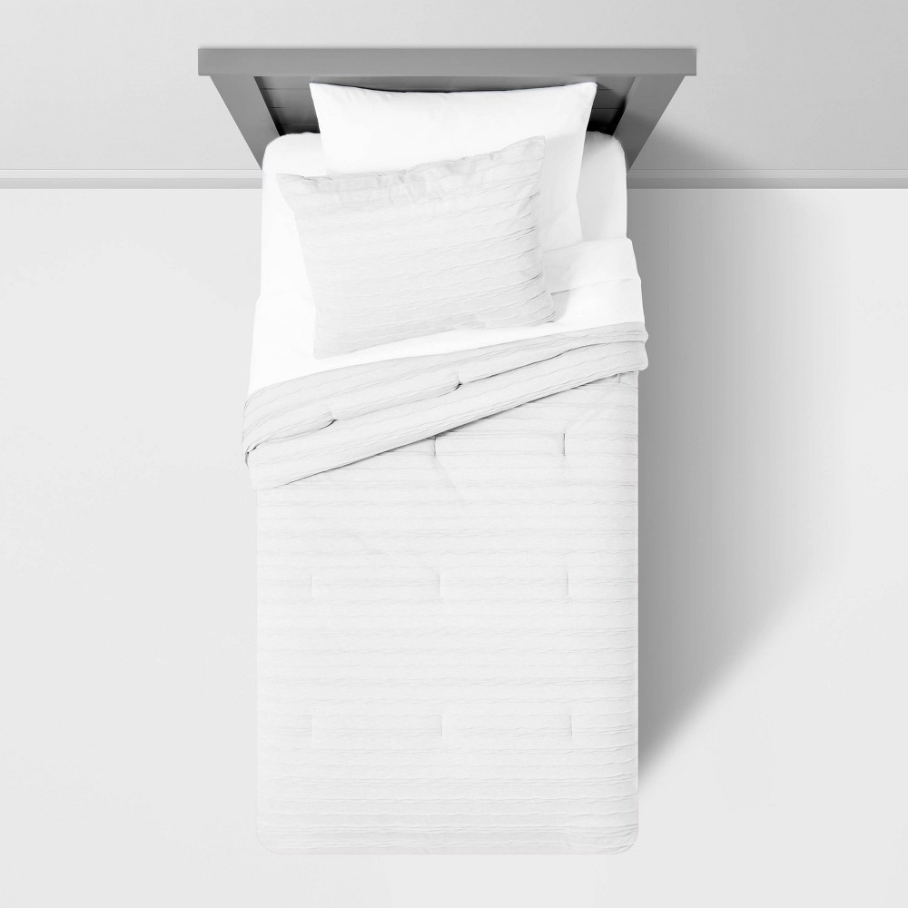 Twin Jersey Wave Comforter Set White Pillowfort 1 ct Shipt