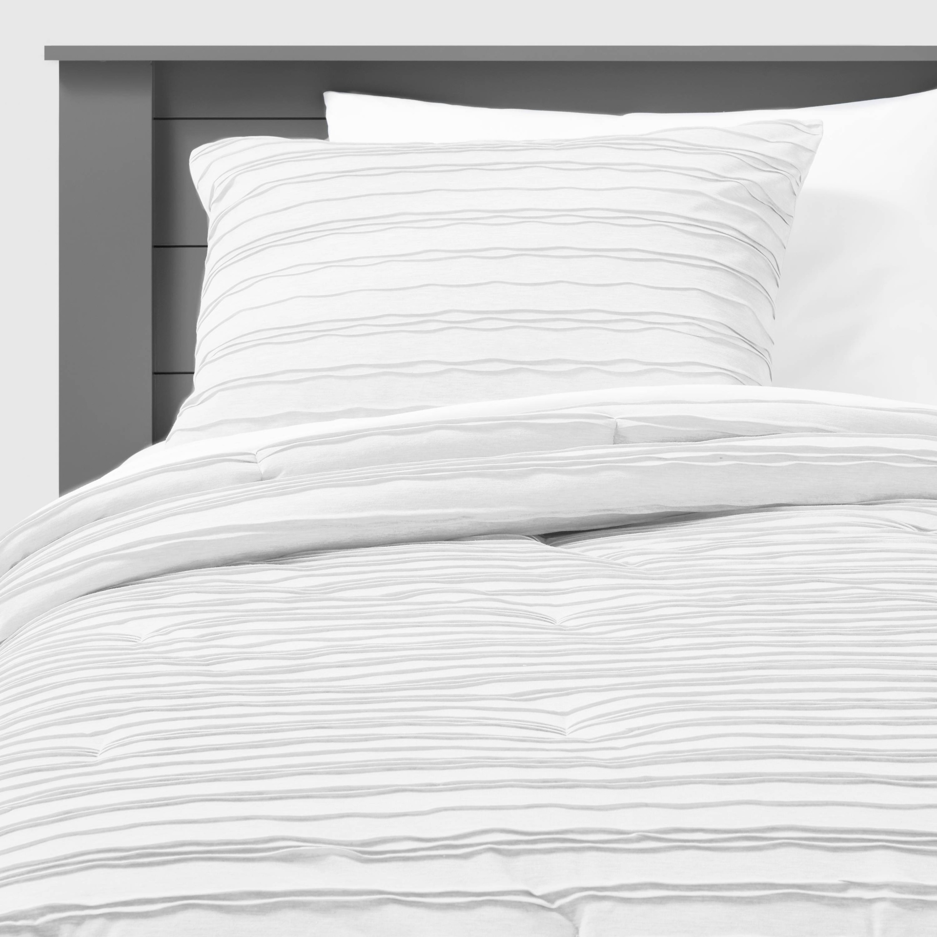 Twin Jersey Wave Comforter Set White Pillowfort 1 ct Shipt