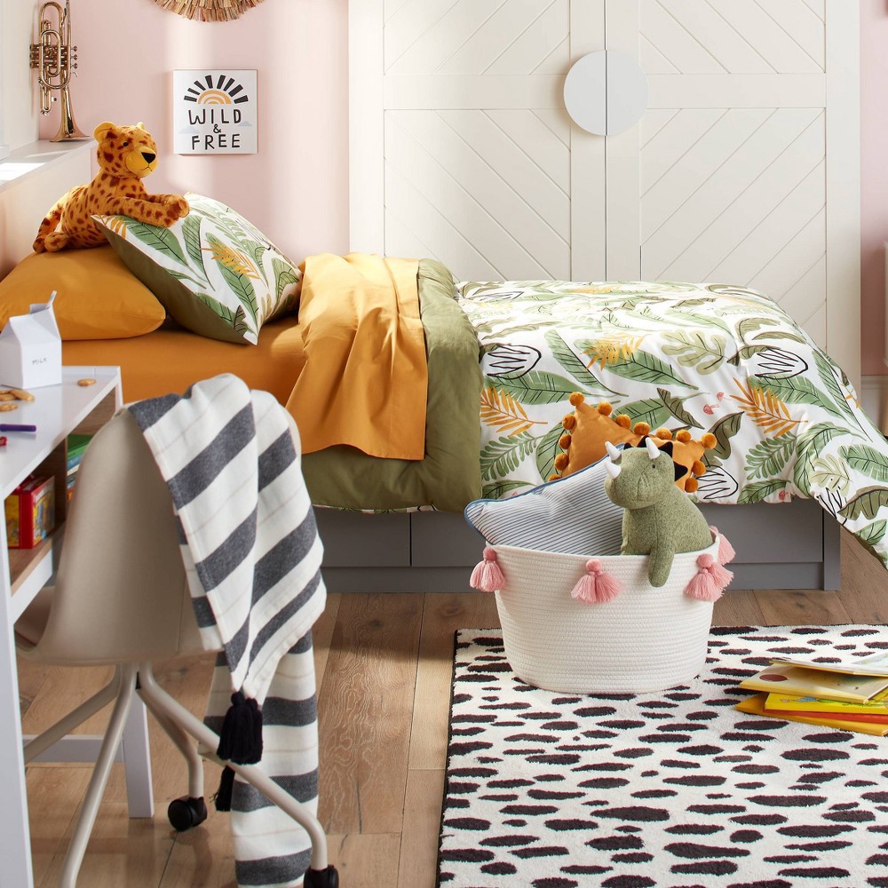 Full/Queen Botanical Garden Cotton Comforter Set Green Pillowfort 1